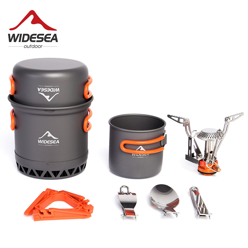Outdoor Camping Glamping Share - Widesea Camping Ultra-light เครื่องครัวหม้อชุดแก๊ส Burner เตา