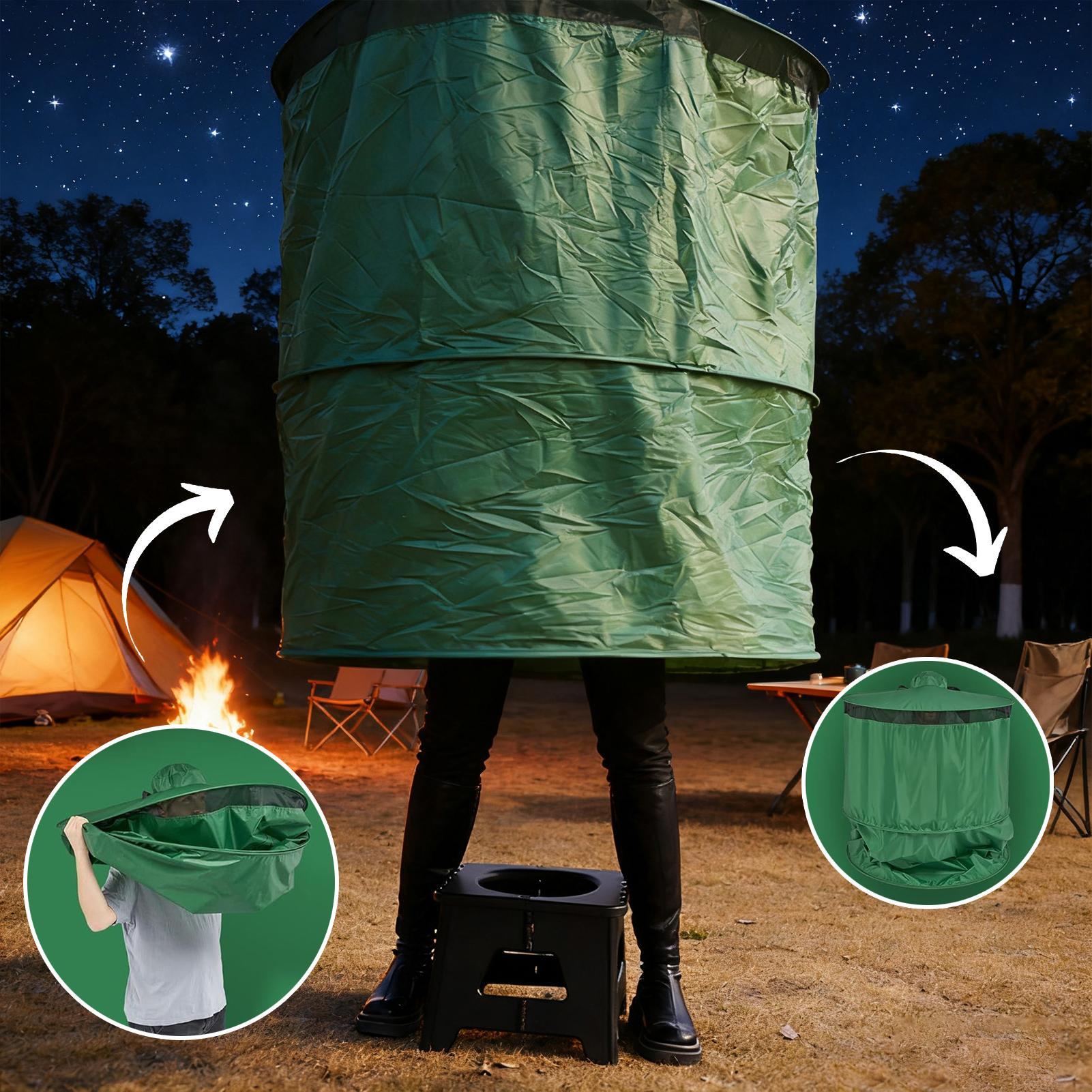 Outdoor Camping Toilet Tent - เต็นท์ห้องน้ำสำหรับตั้งแคมป์ พกพาสะดวก พับเก็บได้ พร้อมกระเป๋าสำหรับเปลี่ยนเสื้อผ้า ใช้ได้ที่ชายหาด แคมป์ปิ้ง