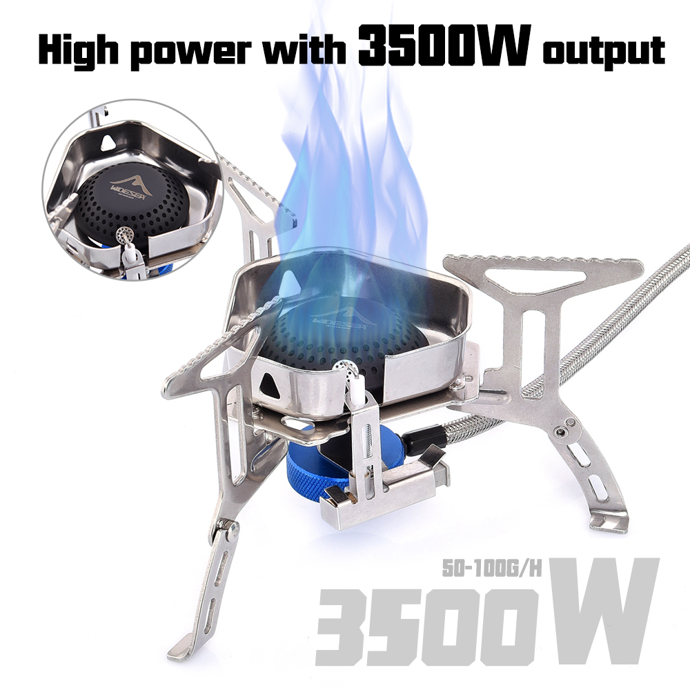 Outdoor Camping Gas Heater - เตาแก๊สสำหรับตั้งแคมป์ อุปกรณ์เตาแก๊สกลางแจ้ง 3500W เครื่องทำความร้อนกันลม อุปกรณ์ครัวสำหรับการเอาตัวรอด พกพาสะดวก