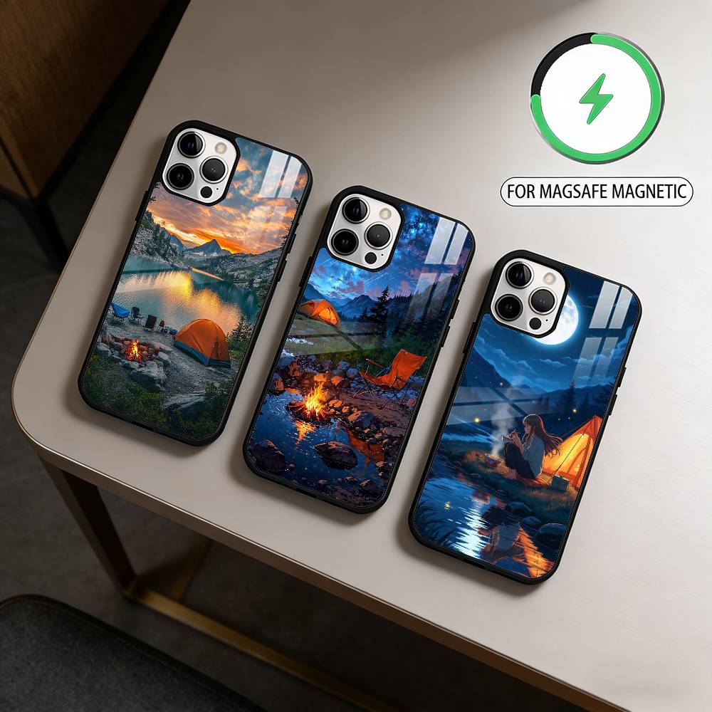 Outdoor Camping Quotes - เคสโทรศัพท์ลายธรรมชาติภูเขาสำหรับแคมป์ปิ้งกลางแจ้ง สำหรับ iPhone 17, 16, 15,