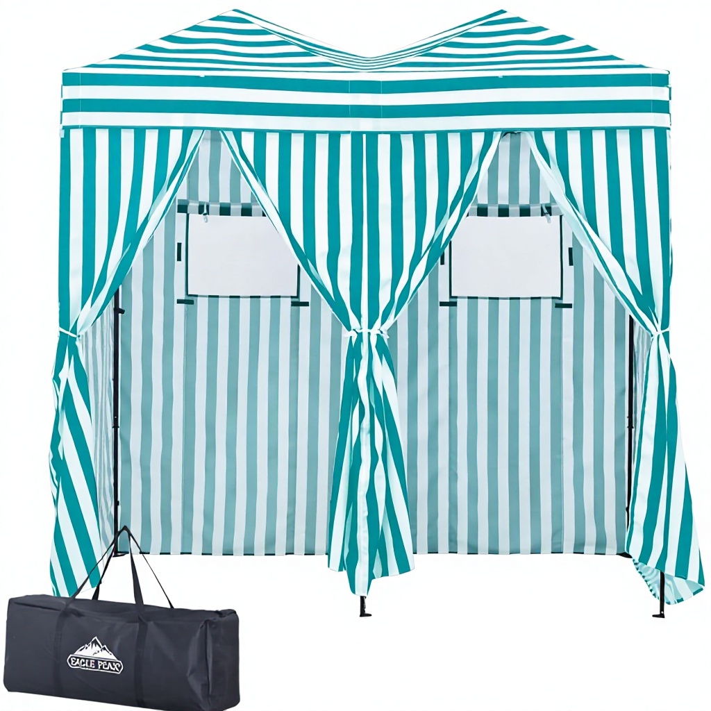 Outdoor Camping Tent - เต็นท์เปลี่ยนเสื้อผ้าแบบพกพา 2 ห้อง สำหรับใช้งานกลางแจ้ง กันแดด กันน้ำ
