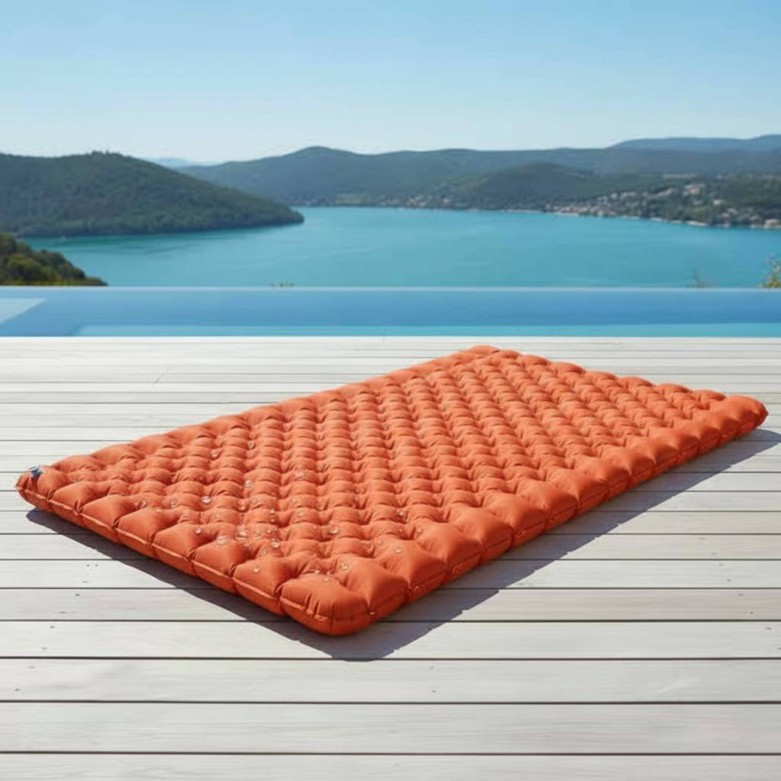 Outdoor Camping Mattress - เสื่อตั้งแคมป์แบบเป่าลมไนลอน TPU แผ่นรองนอนแบบเป่าลม แผ่นรองนอนคู่ อุปกรณ์กลางแจ้งกันความชื้น กันน้ำ