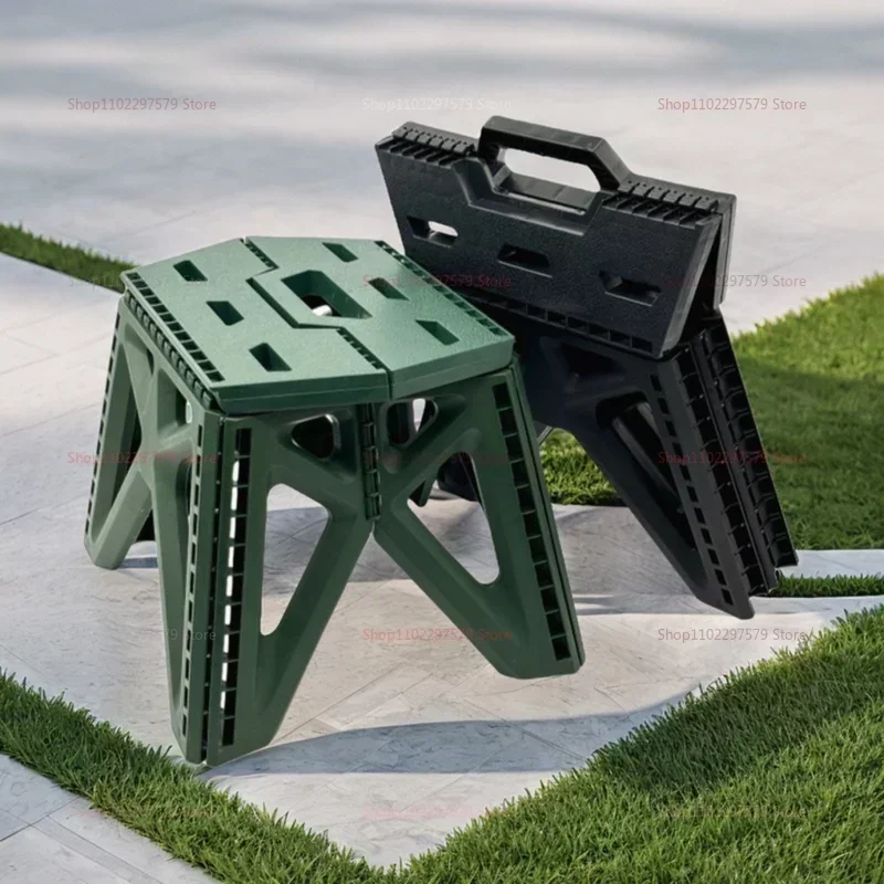 Outdoor Camping High Chair - เก้าอี้พับได้, เก้าอี้พลาสติกพกพาสำหรับตั้งแคมป์กลางแจ้ง, รับน้ำหนักได้มากและทนทาน เก้าอี้ขนาดเล็กสำหรับตกปลา เก้าอี้ชายหาดสำหรับปิกนิก