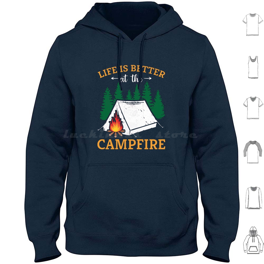 Outdoor Camping Quotes - คำคมแคมป์ไฟสุดฮา วันหยุดสุดเท่ เสื้อฮู้ดแคมป์ไฟ ผ้าฝ้าย แขนยาว ฉี่นอกบ้าน