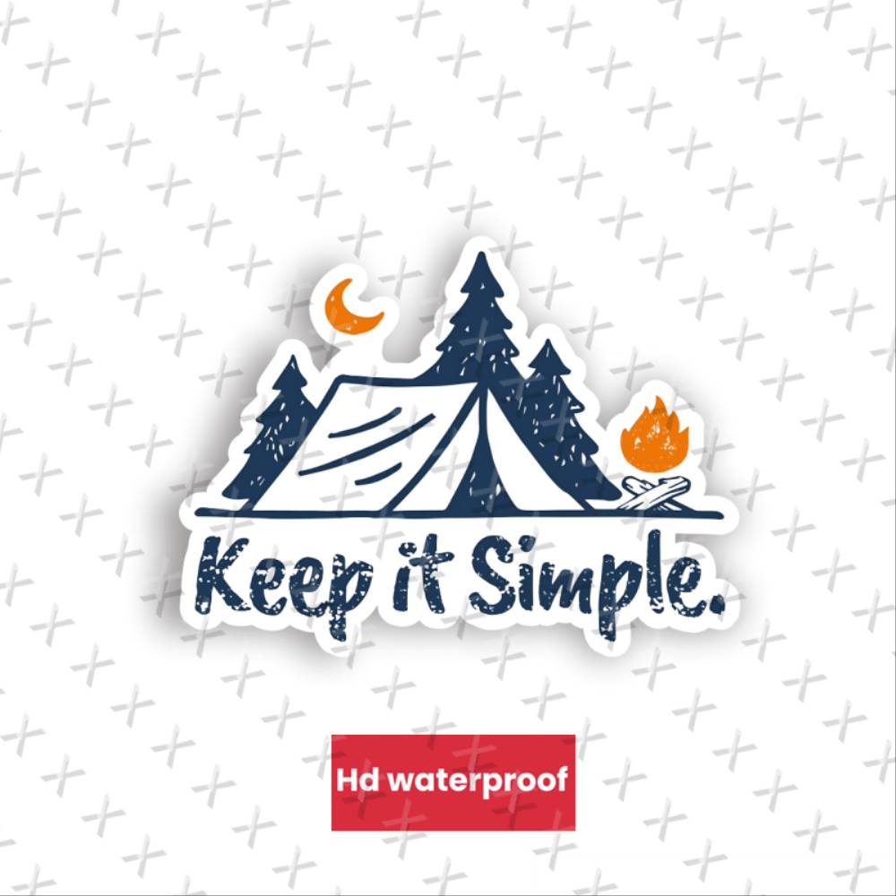 Outdoor Camping Wallpaper - สติกเกอร์กันชนไวนิลแบบมีกาวในตัว ดีไซน์เรียบง่าย รูปทรงไม่ปกติ สำหรับเต็นท์ แคมป์ปิ้ง ผจญภัยกลางแจ้ง