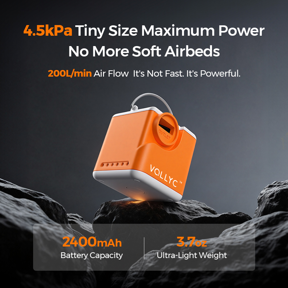 Outdoor Inflatable Camping Tent With Air Pump - VOLLYC ปั๊มลมไฟฟ้า, ปั๊มนาโน 5, ปั๊มลมแบบพกพาเบาแบบชาร์จไฟได้, เหมาะสําหรับที่นอนลม,