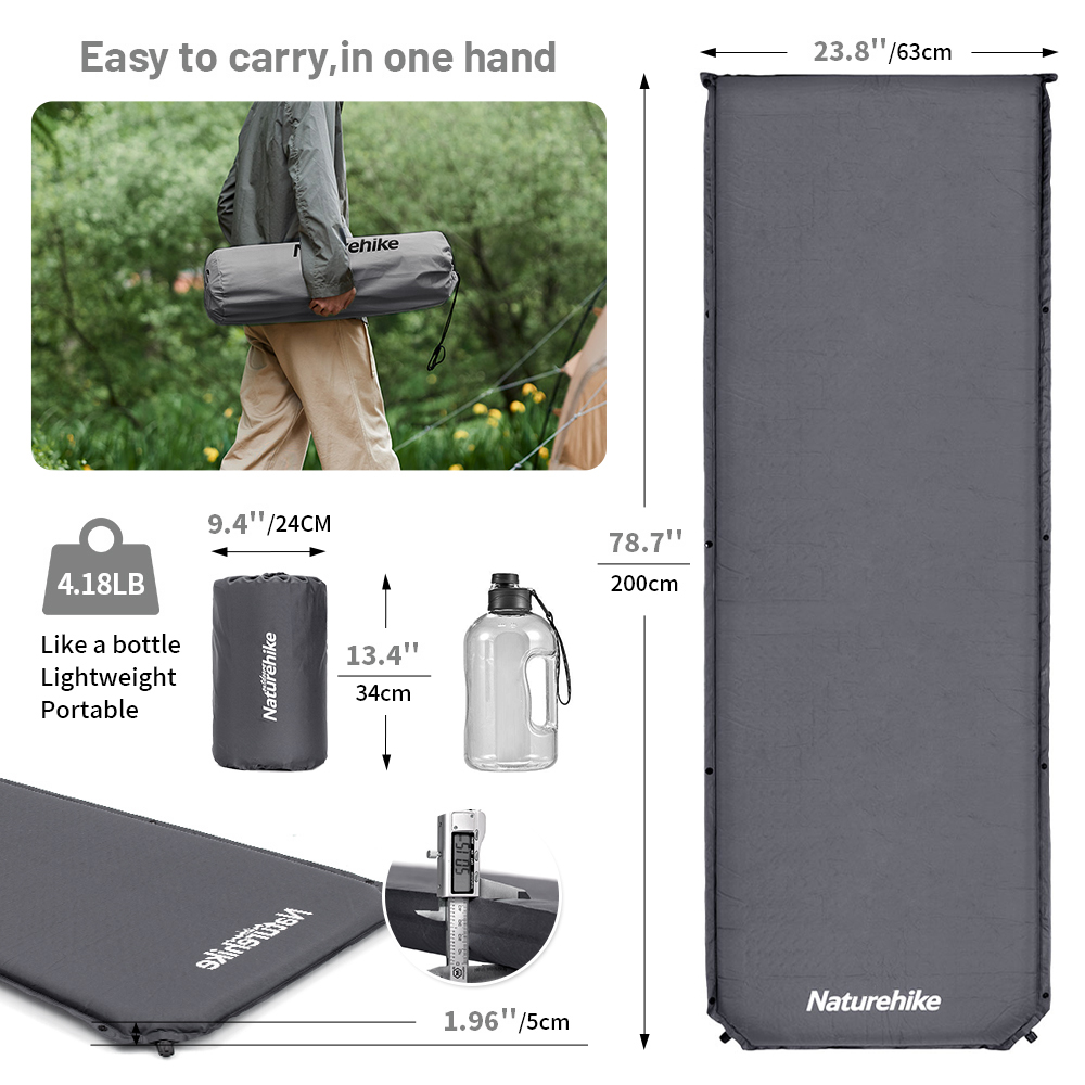 Naturehike Self-inflatingที่นอ - Outdoor Inflatable Camping Tent With Air Pump บทวิจารณ์และราคา