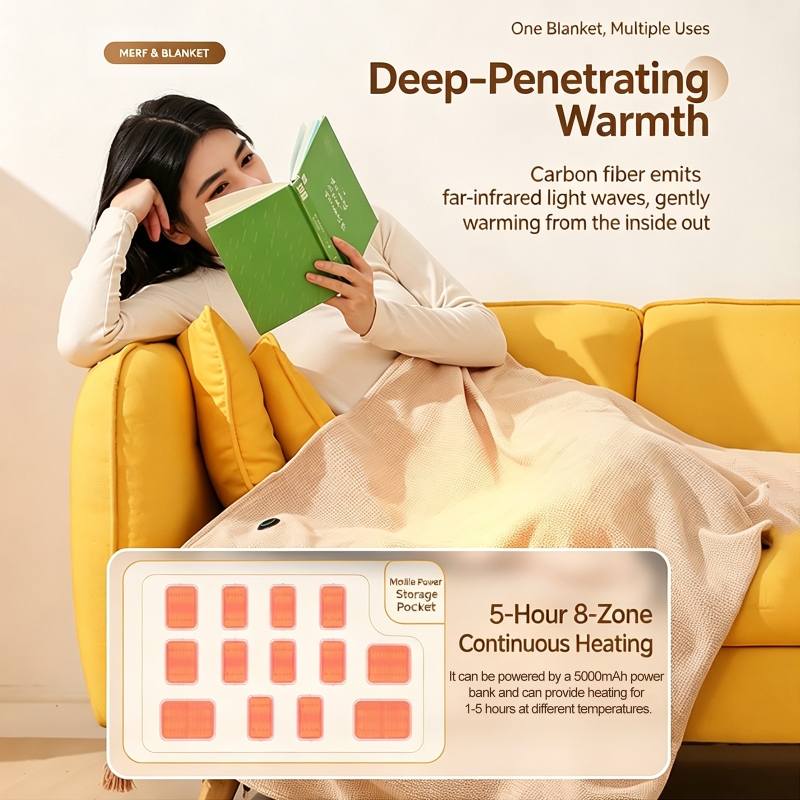 ผ้าห่มไฟฟ้าแบบใช้พลังงาน USB พ - Outdoor Camping Heated Blanket บทวิจารณ์และราคา