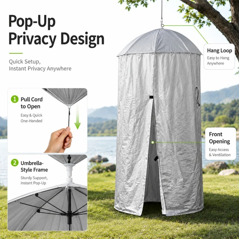 เต็นท์เปลี่ยนเสื้อผ้าแบบพกพาสำ - Outdoor Camping Toilet Tent บทวิจารณ์และราคา