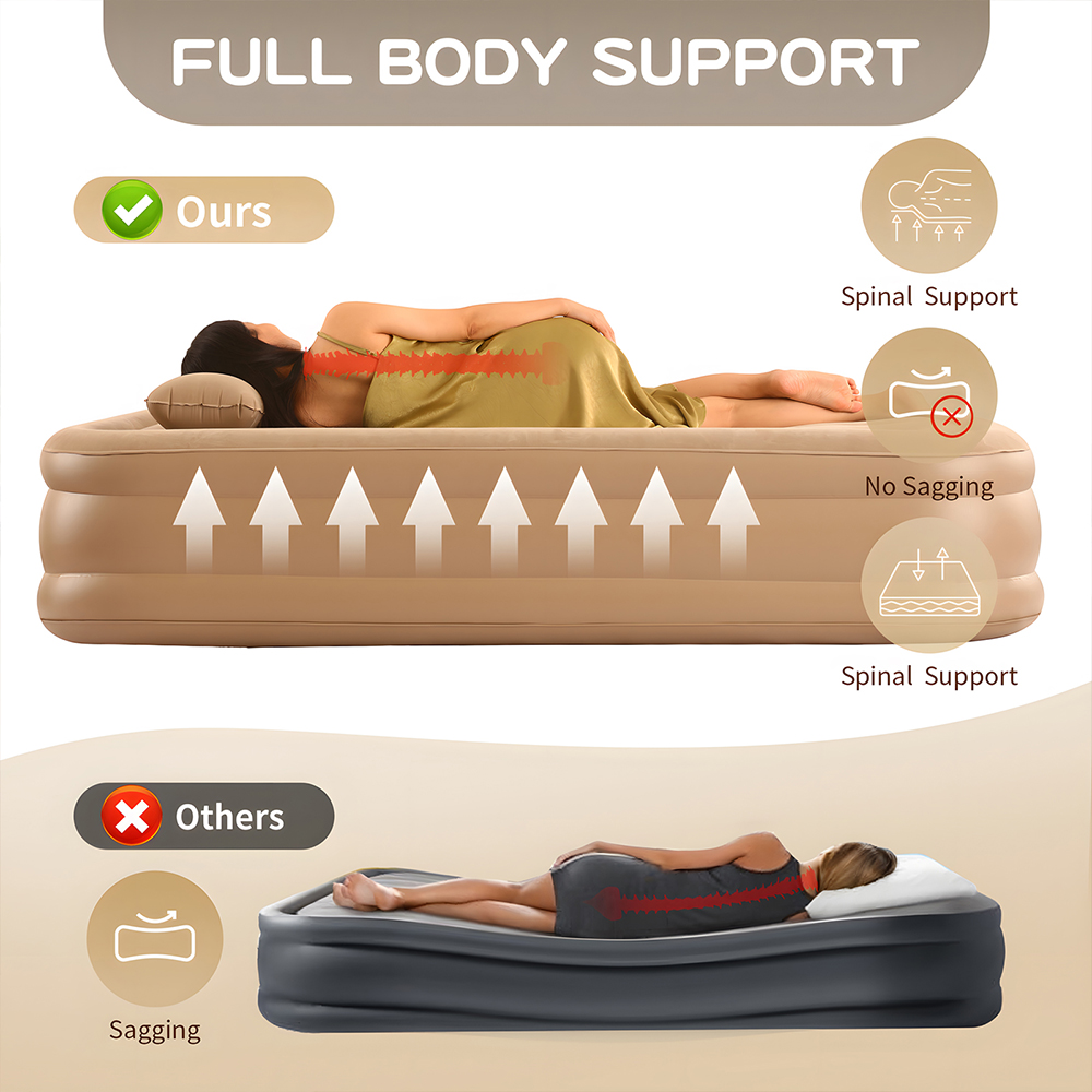 ที่นอนลมขนาดควีนไซส์พร้อมปั๊มใ - Outdoor Camping Mattress บทวิจารณ์และราคา