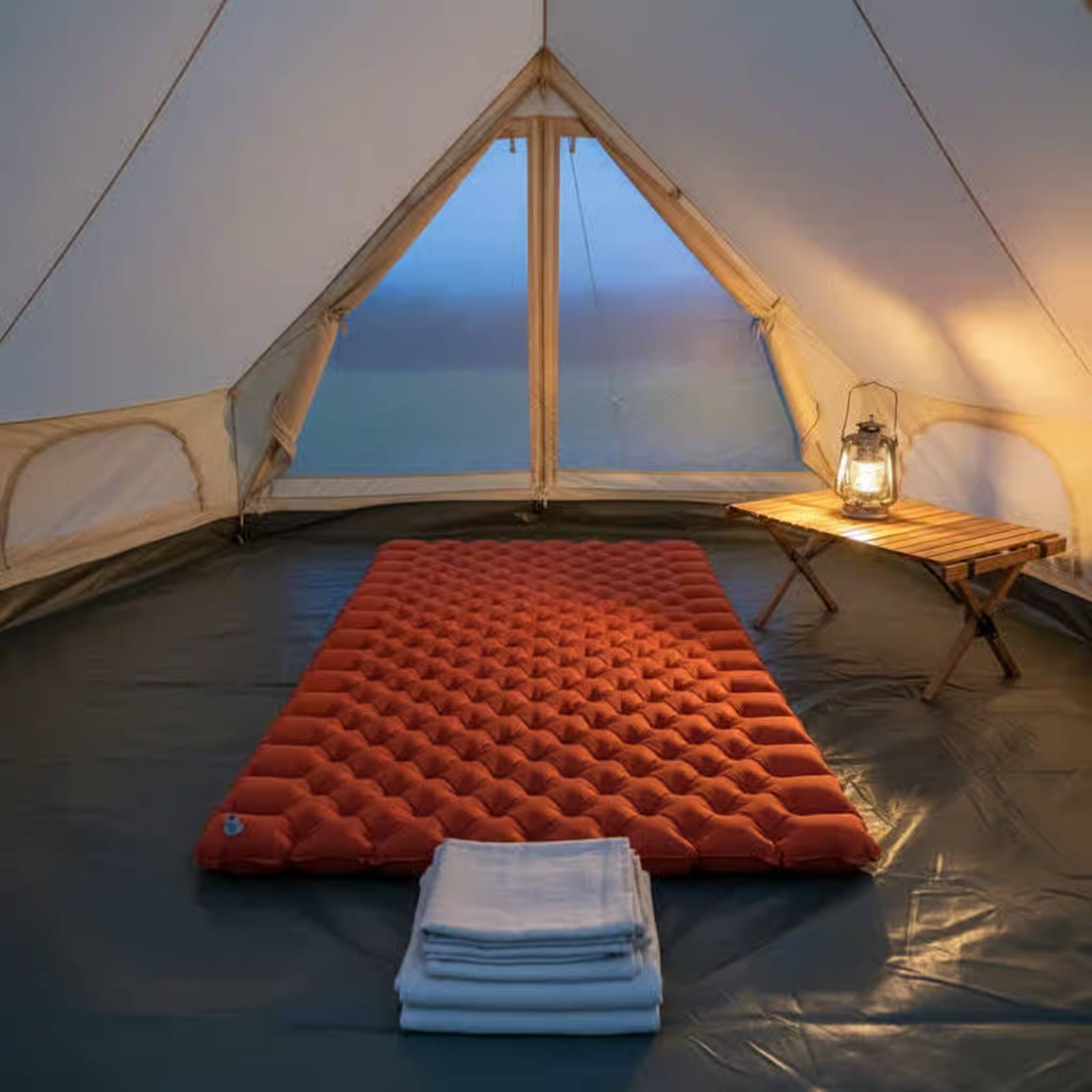 เสื่อตั้งแคมป์แบบเป่าลมไนลอน T - Outdoor Camping Mattress บทวิจารณ์และราคา