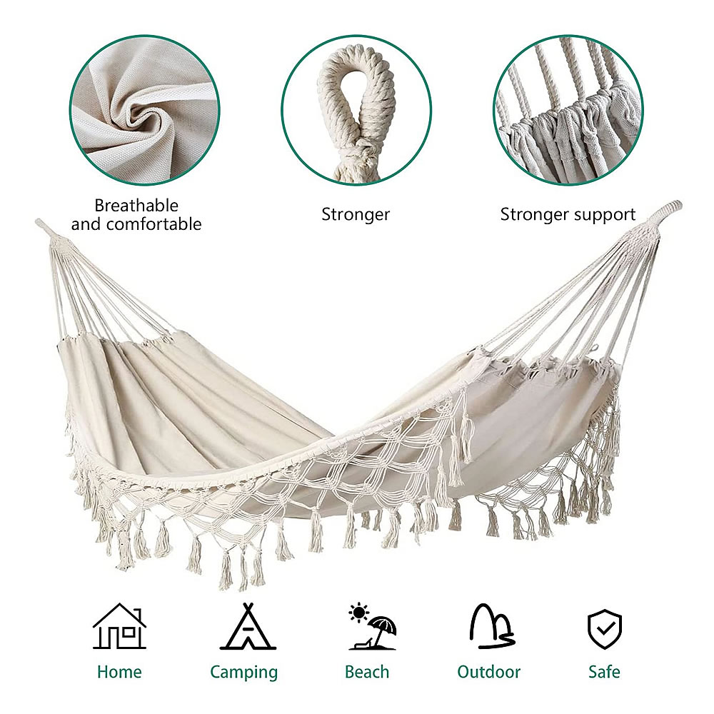 เปลญวนพู่คู่พร้อมฟังก์ชันแกว่ง - Camping Outdoor Or Indoor บทวิจารณ์และราคา
