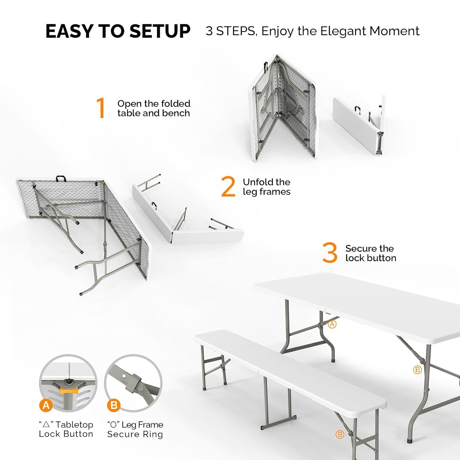 ชุดโต๊ะปิกนิกพร้อมม้านั่ง 2 ตั - Camping Outdoor Or Indoor บทวิจารณ์และราคา