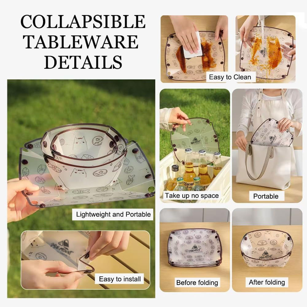 แบบพกพา Camping Tableware ชุด  - Outdoor Camping Glamping Share บทวิจารณ์และราคา