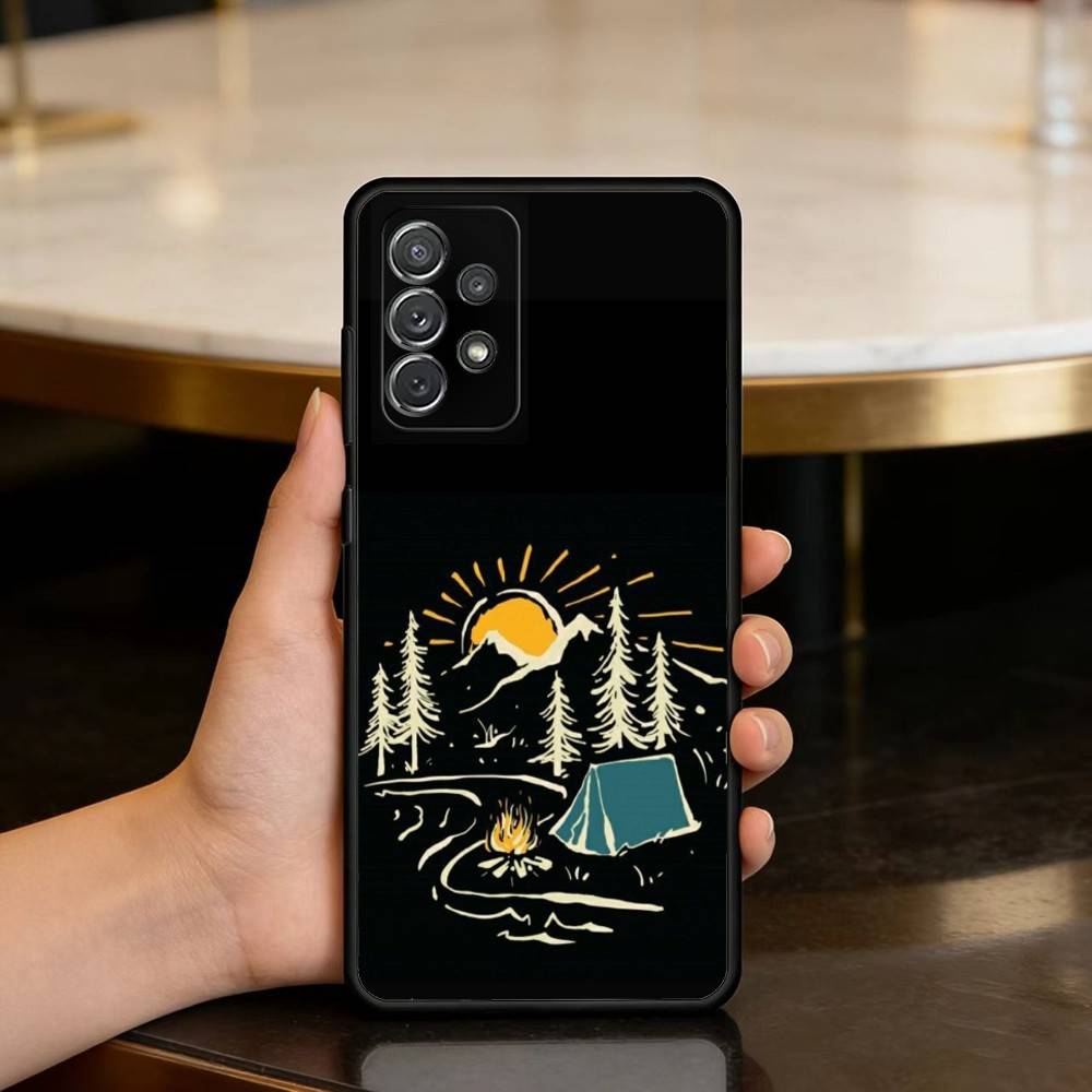 เคสโทรศัพท์ซิลิโคนนุ่มสีดำสำหร - Outdoor Camping Quotes บทวิจารณ์และราคา