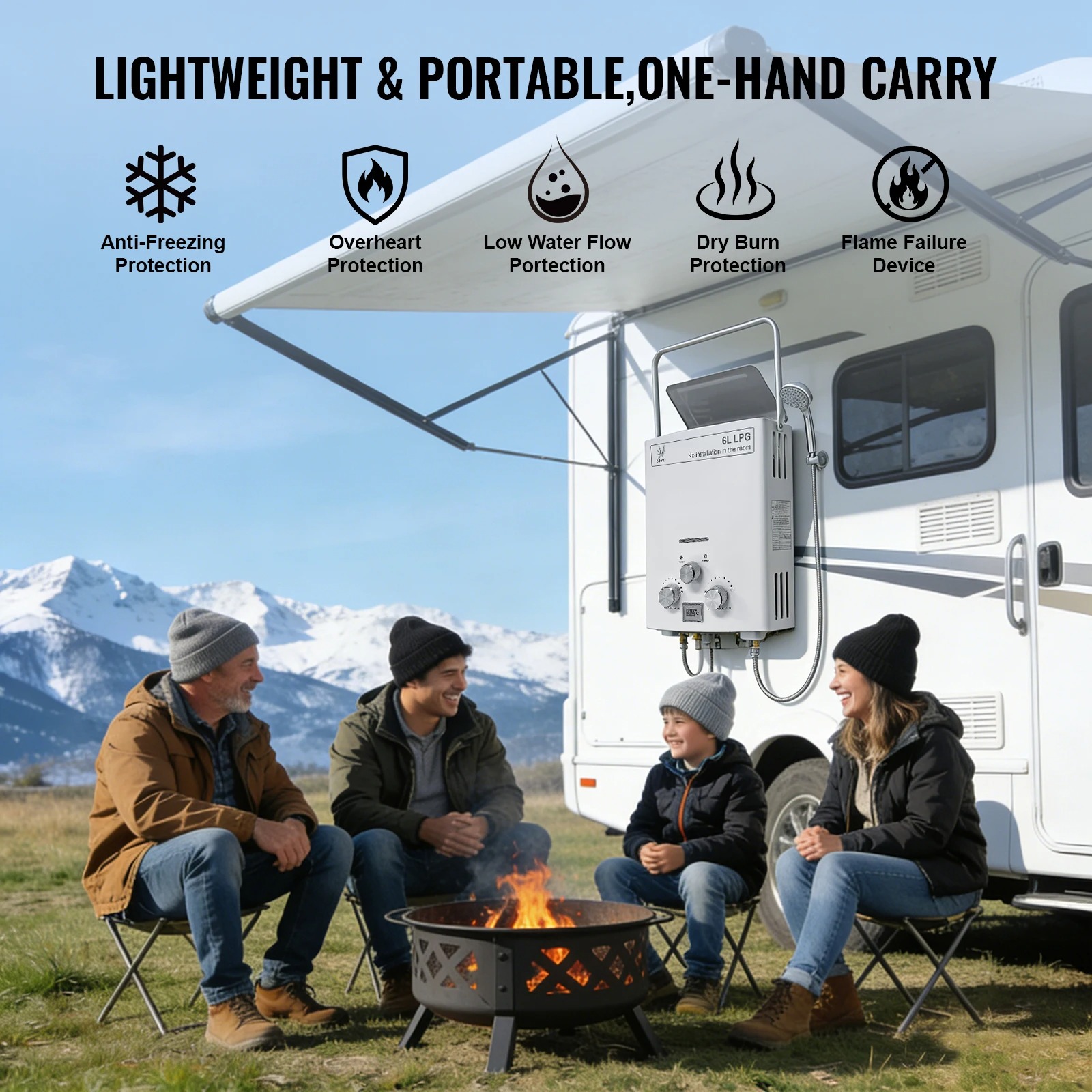 เครื่องทำน้ำอุ่นแก๊สแอลพีจี |  - Outdoor Camping Water Heater บทวิจารณ์และราคา