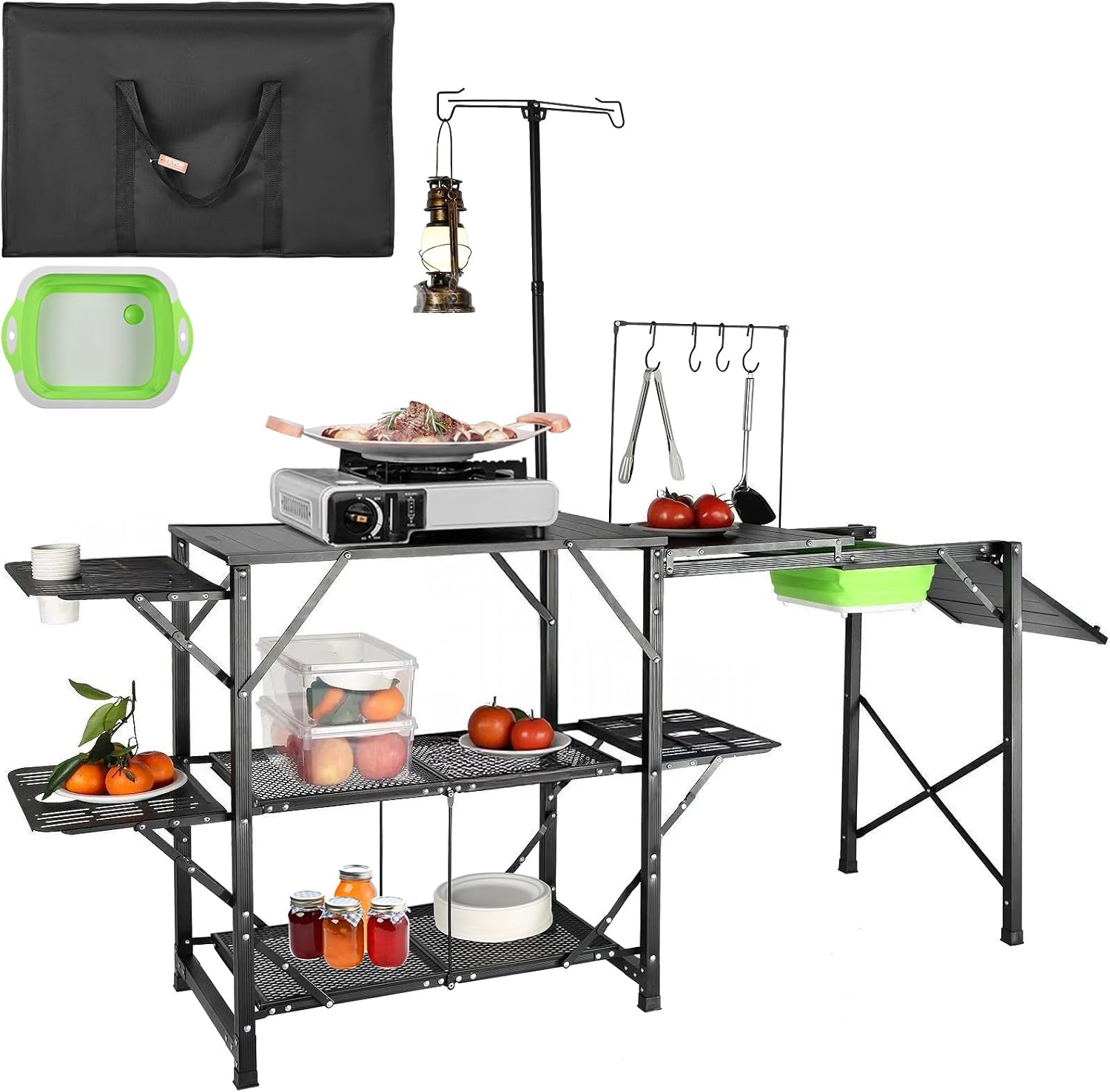 โต๊ะครัวสำหรับตั้งแคมป์พร้อมอ่ - Outdoor Camping Kitchen With Sink บทวิจารณ์และราคา