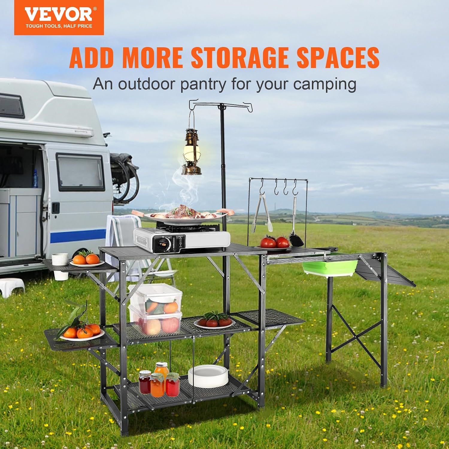 โต๊ะครัวสำหรับตั้งแคมป์พร้อมอ่ - Outdoor Camping Kitchen With Sink บทวิจารณ์และราคา